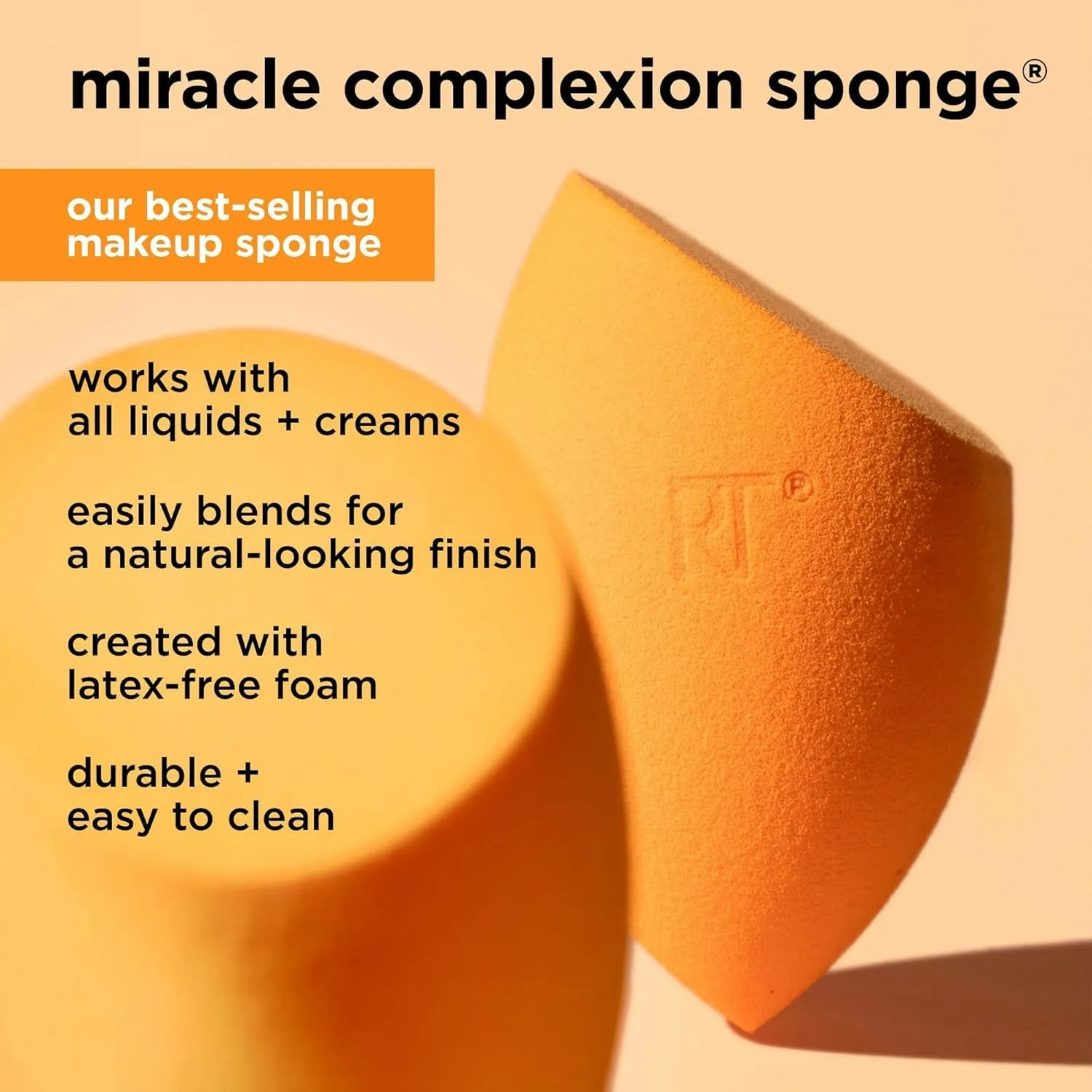 6 Piece Everyday Essentials Makeup Brush Set, Includes 4 Brushes & 2 Makeup Sponges, for Foundation, Blush, Bronzer, Contour, Eyeshadow, & Powder, Travel Gift Set, Cruelty-Free & Vegan