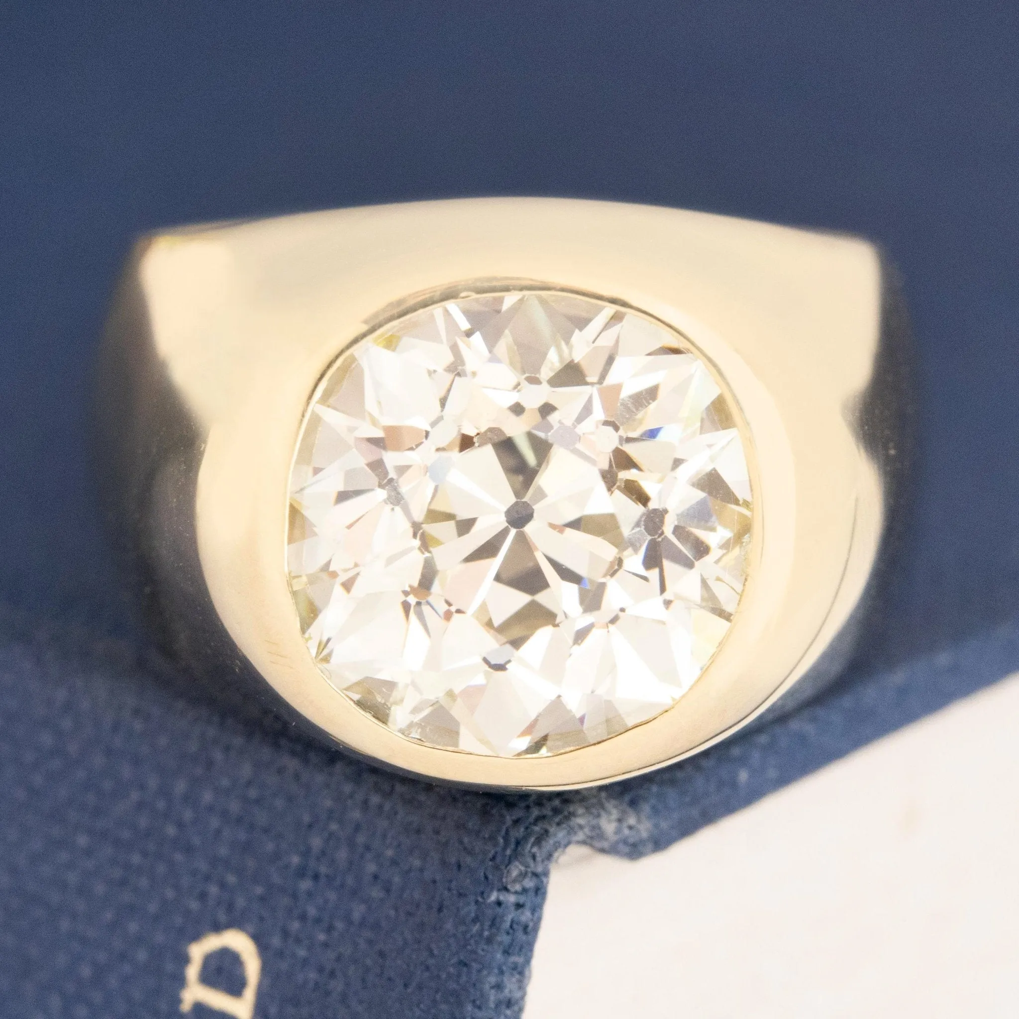 6.01ct Old Mine Cut Diamond Bezel Solitaire GIA