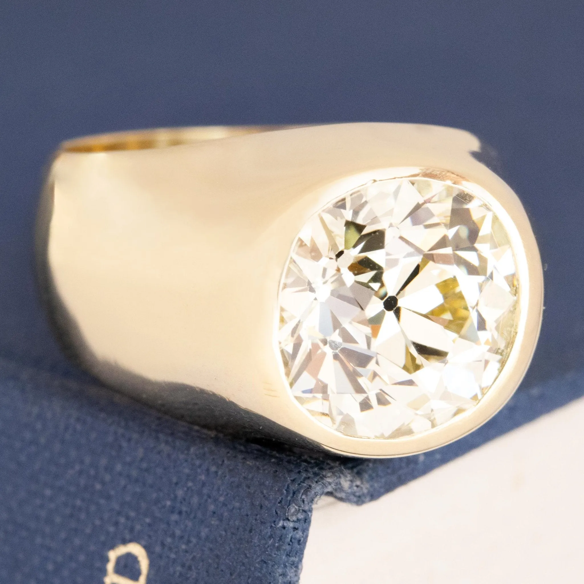 6.01ct Old Mine Cut Diamond Bezel Solitaire GIA