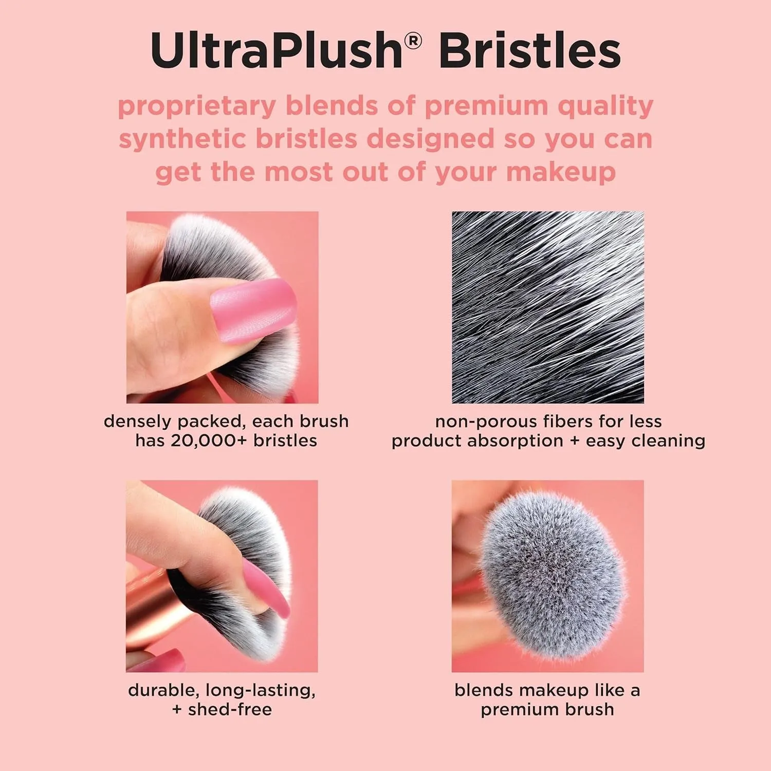 8 Piece Everyday Eye Essentials Makeup Brush Set, Eye Brushes for Eye Liner, Eyeshadow, Brows, & Lashes, Travel Friendly, Gift Set, Synthetic Bristles, Cruelty-Free & Vegan