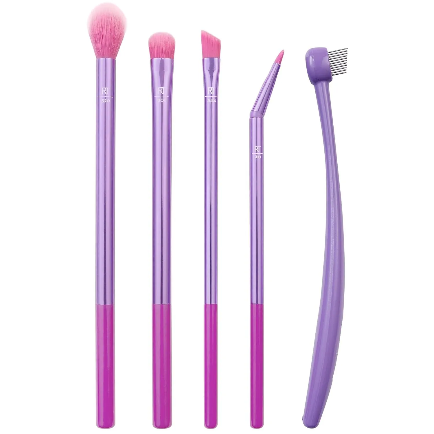 8 Piece Everyday Eye Essentials Makeup Brush Set, Eye Brushes for Eye Liner, Eyeshadow, Brows, & Lashes, Travel Friendly, Gift Set, Synthetic Bristles, Cruelty-Free & Vegan