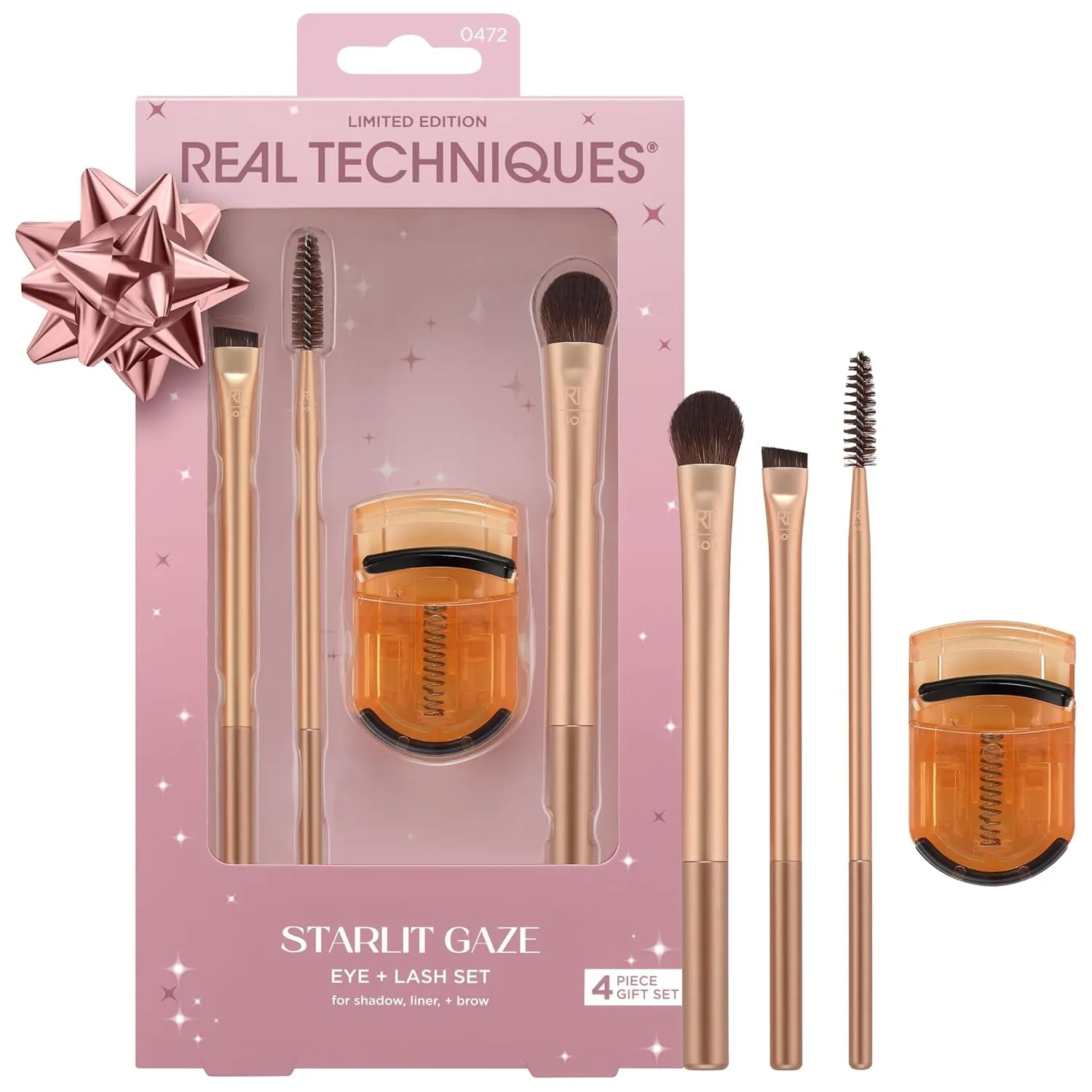 8 Piece Everyday Eye Essentials Makeup Brush Set, Eye Brushes for Eye Liner, Eyeshadow, Brows, & Lashes, Travel Friendly, Gift Set, Synthetic Bristles, Cruelty-Free & Vegan
