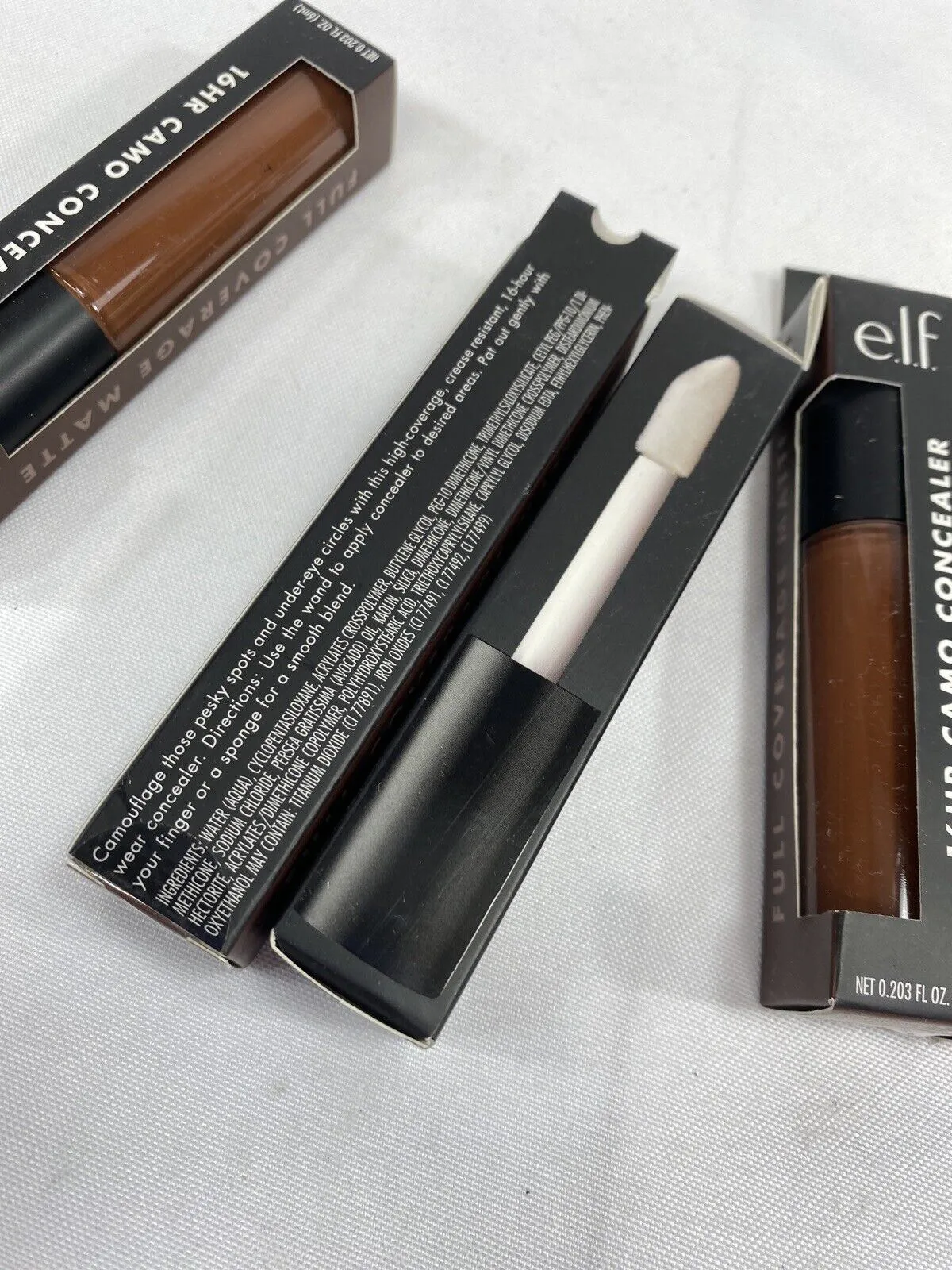 (8) Rich Ebony ELF e.l.f. 16hr Camo Concealer Face Makeup Foundation Prime
