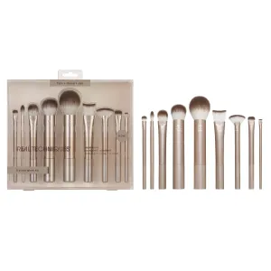 9 Piece Au Naturale Makeup Brush Set, for Liquid, Cream, & Powder Eyeshadow, Foundation, Blush, Bronzer & Contour, Travel Friendly Brushes, Gift Set, Cruelty-Free Bristles