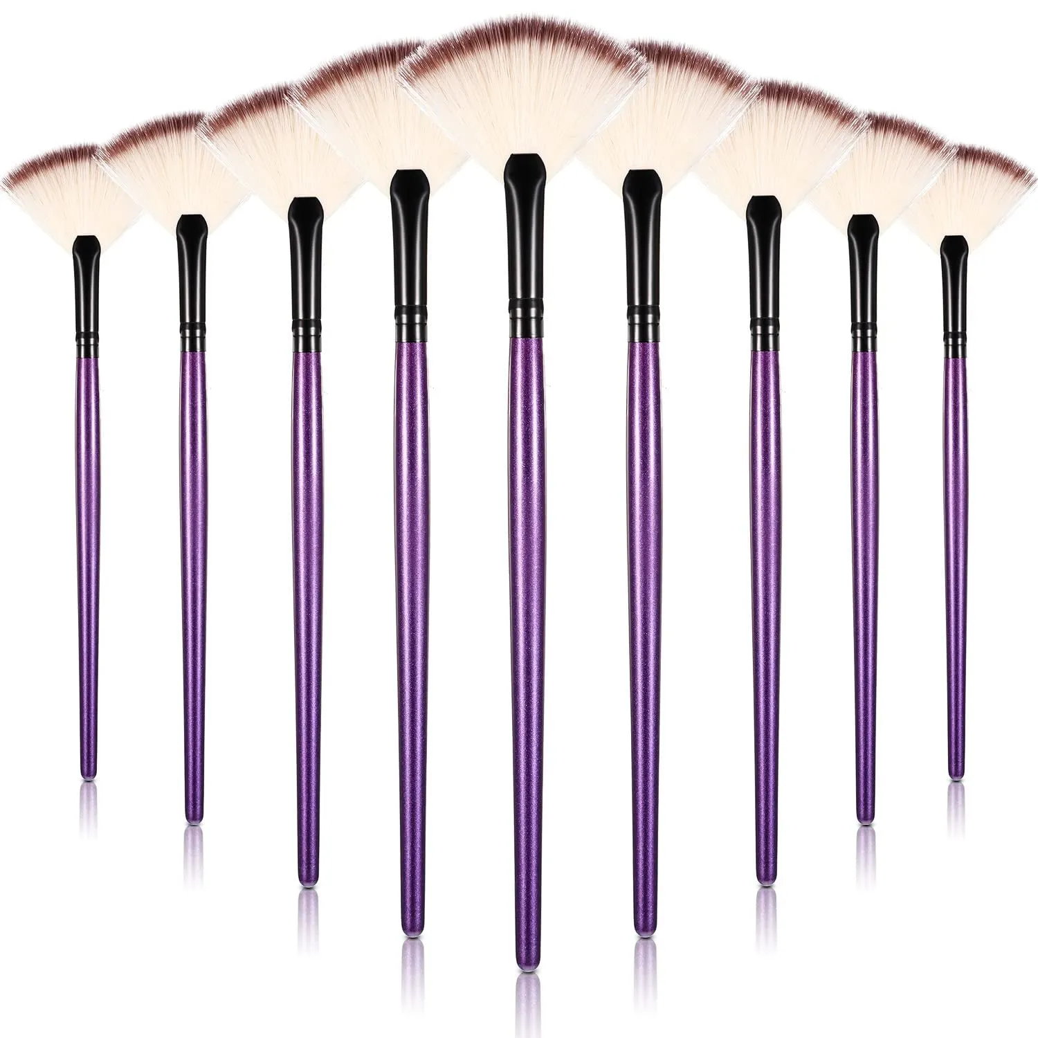 9 Pieces Facial Fan Mask Brushes, Soft Facial Applicator Brushes Tools for Peel Glycolic Makeup for Mud Cream (Champagne)