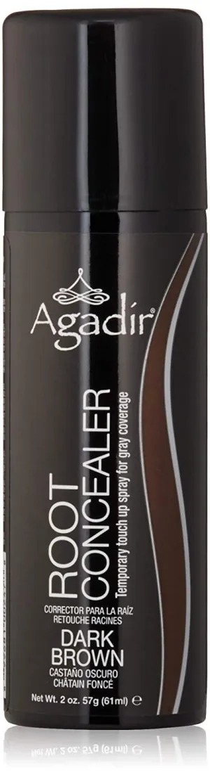 AGADIR Root Concealer For Gray Coverage, Dark Brown, 2 oz