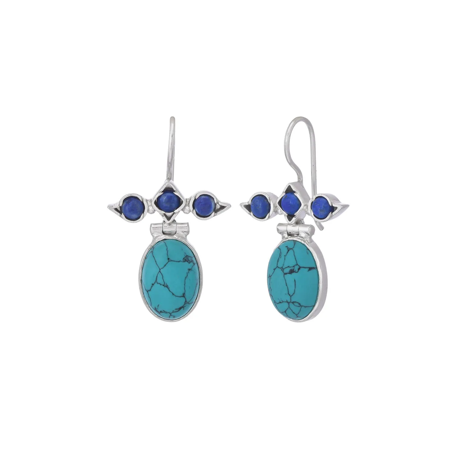 Aisha Earrings Turq Silver