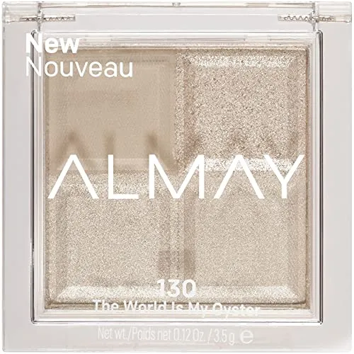 Almay Eyeshadow Palette, Longlasting Eye Makeup, Single Shade Eye Color in Matte, Metallic, Satin and Glitter Finish, Hypoallergenic, 130 The World Is My Oyster, 0.1 Oz