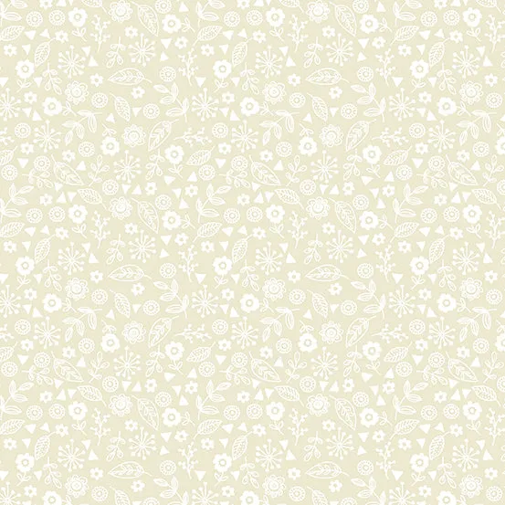 Andover Fabrics Doodle Ditzy Light Cream Cotton Fabric TP-1911-Q2
