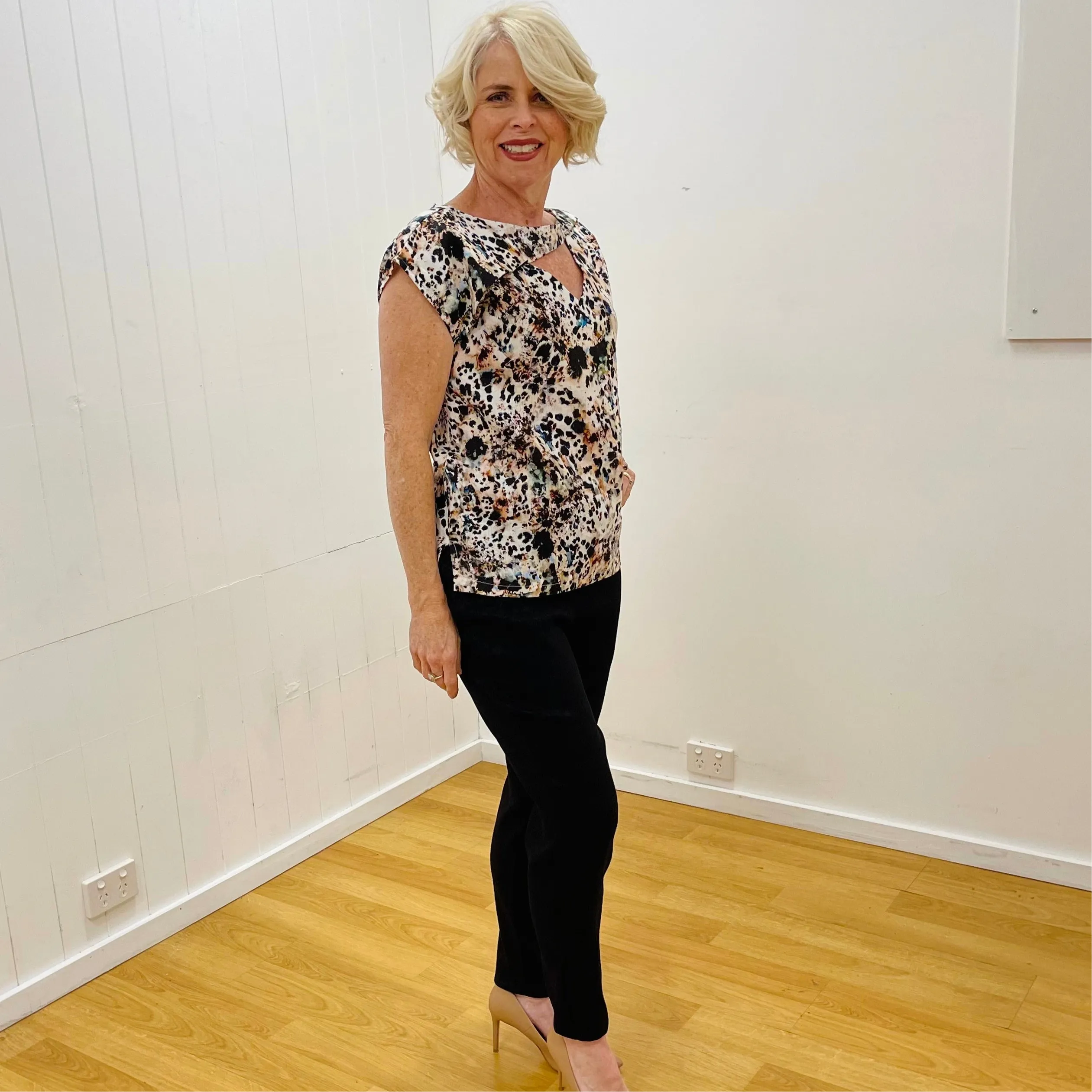 Animal Print Swath Top