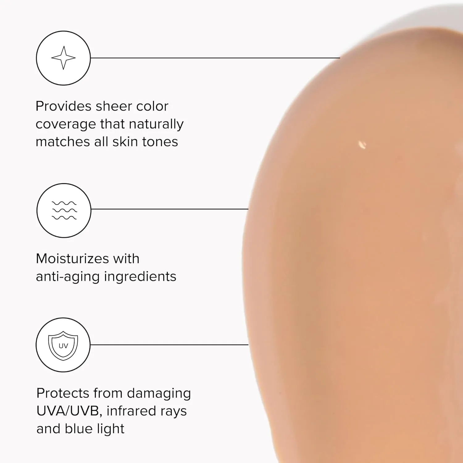 Anti-Aging Tinted Moisturizer SPF 46 – Sheer Face Sunscreen & Lightweight Makeup with Broad Spectrum UV Protection – Hydrating Skin Care & Face Moisturizer – FSA HSA Eligible (1.7 Oz)