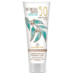 Australian Gold SPF 50 Botanical Sunscreen Tinted - BB Cream for Medium to Tan Skin Tones / Lightweight / Matte Finish / Antioxidant Rich / Vegan / 3 fl. oz. - 89 mL.