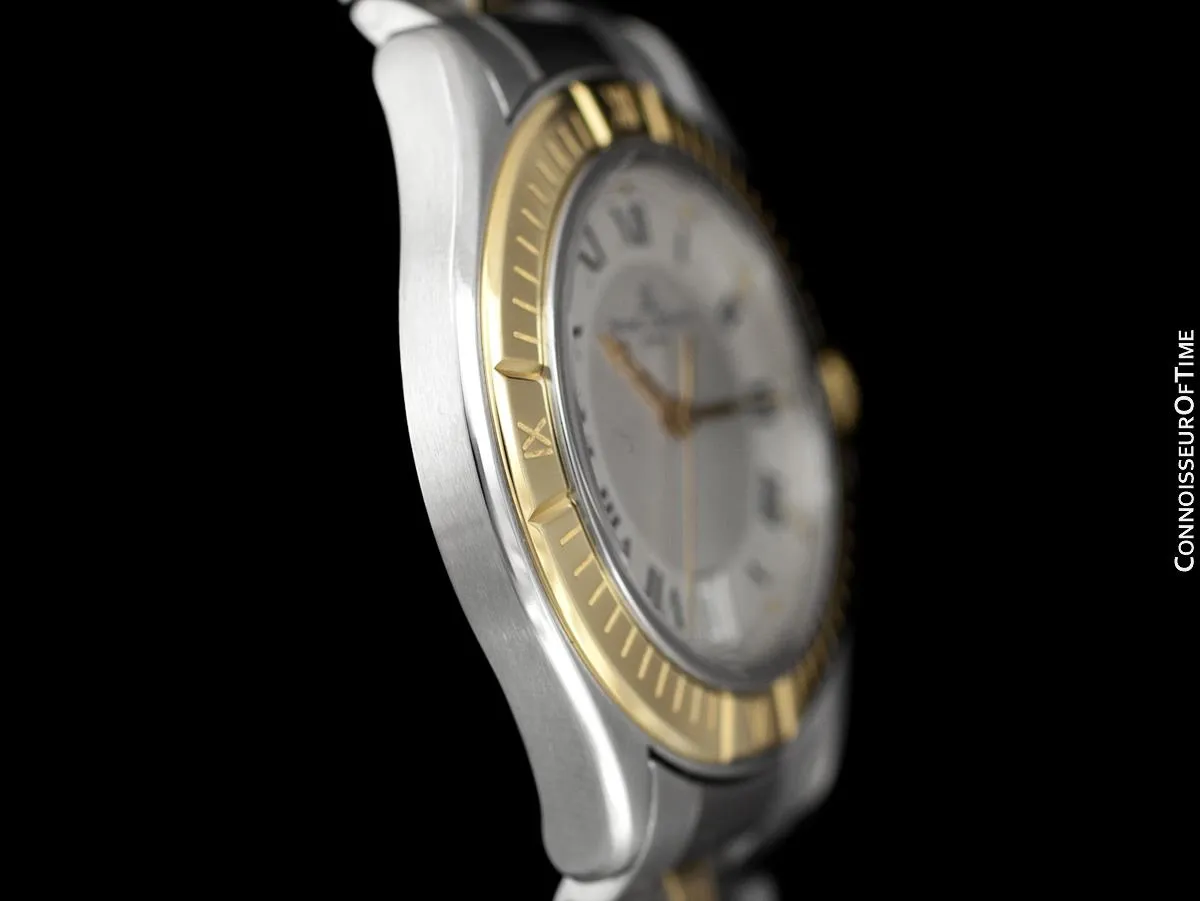 Baume & Mercier Malibu Mens Unisex Two-Tone Silver Dial Watch - Stainless Steel and Solid 18K Gold