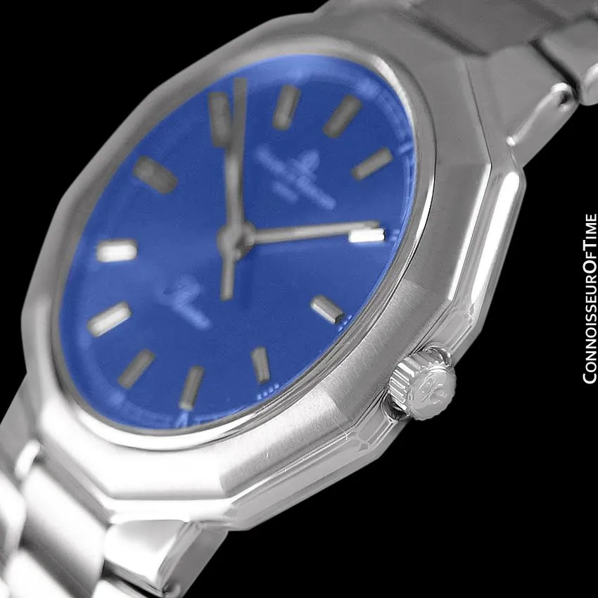 Baume & Mercier Mens Riviera Watch with Royal Blue Dial - Stainless Steel