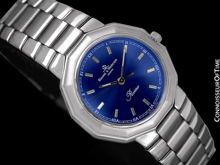 Baume & Mercier Mens Riviera Watch with Royal Blue Dial - Stainless Steel