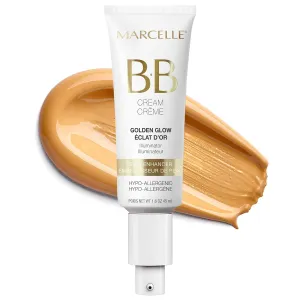 BB Cream Golden Glow, Universal Shade, Tinted Moisturizer, Skin Enhancer, Illuminator, Beauty Balm, Non-Comedogenic, Paraben-Free, Oil-Free, Hypoallergenic, Cruelty-Free, 1.5 Fl Oz