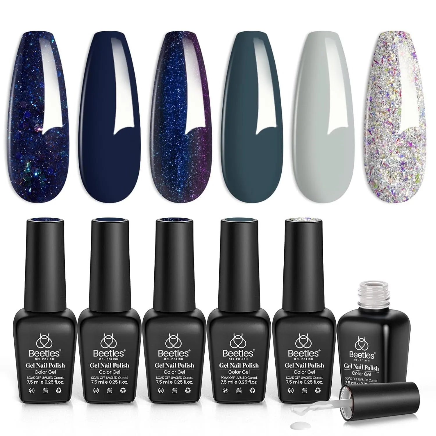 Beetles Spring Gel Nail Polish Set, 6 Colors Jelly Gel Polish Nude Pink Gel Neutral Nail Art Design Translucent Gel Nail Kits Soak off Uv Nail Lamp Cured Nail Manicure for Women