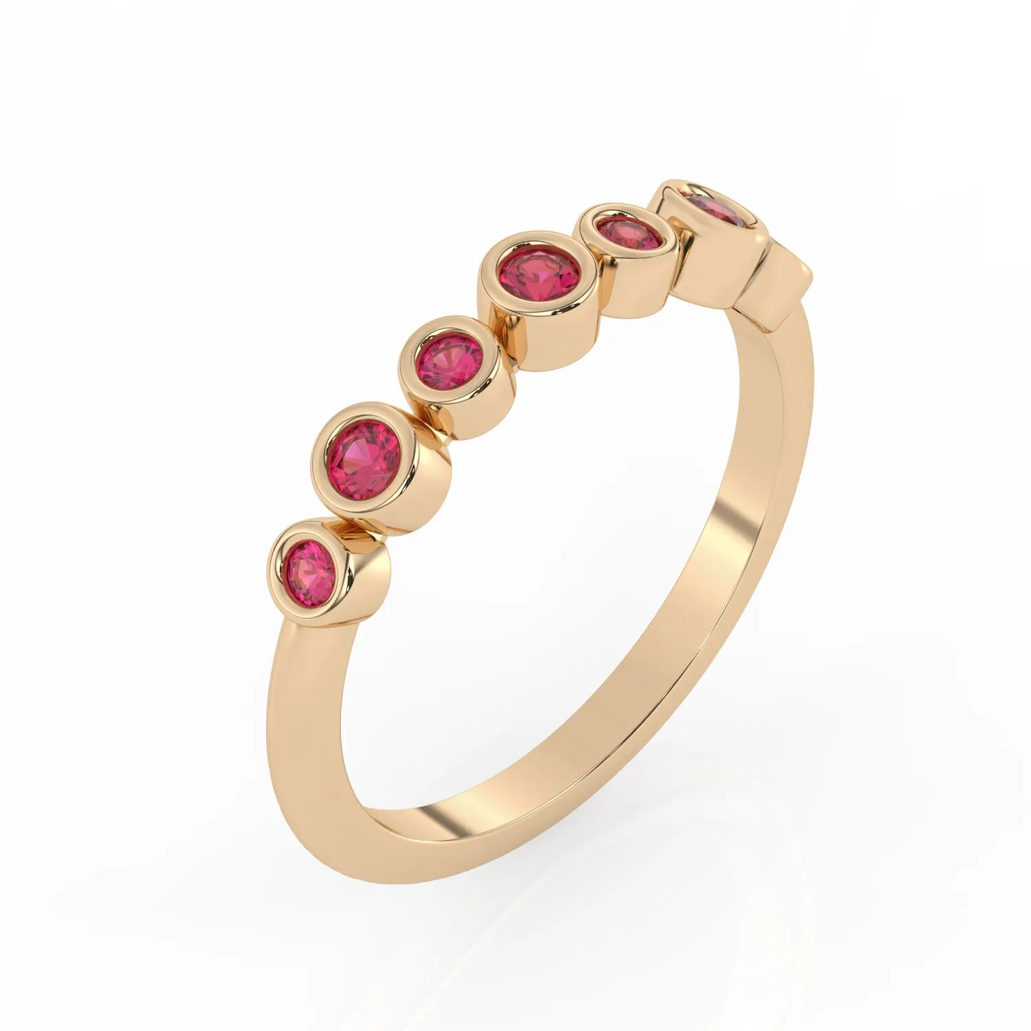 Bezel-Set Demi Ring - Ruby