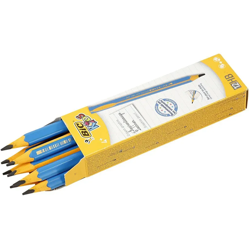 BIC Kids Triangular Pencils Grade HB School L:14cm Stationary Child-Friendly 4mm