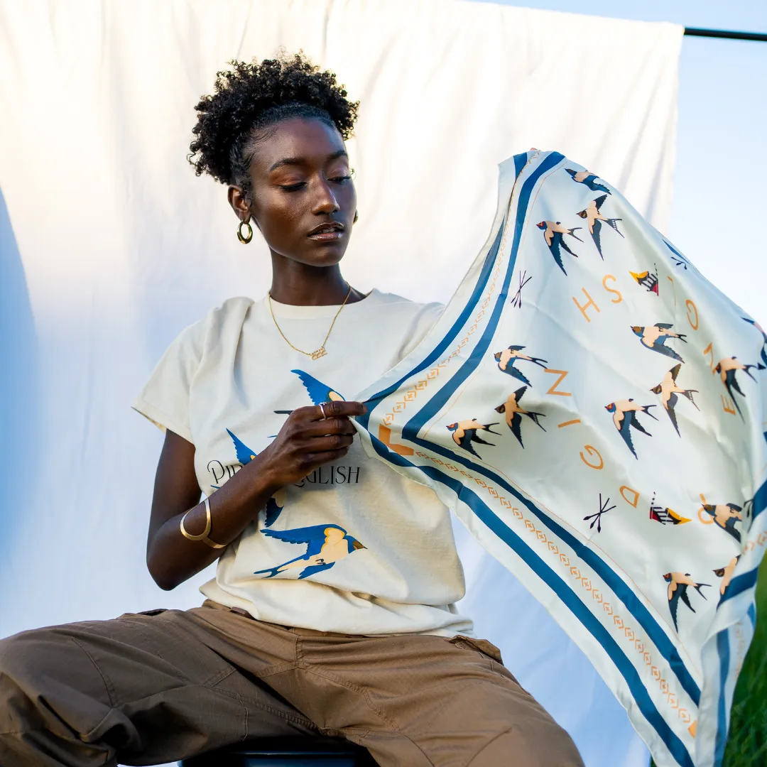 Birds Dont Worry Silk Scarf