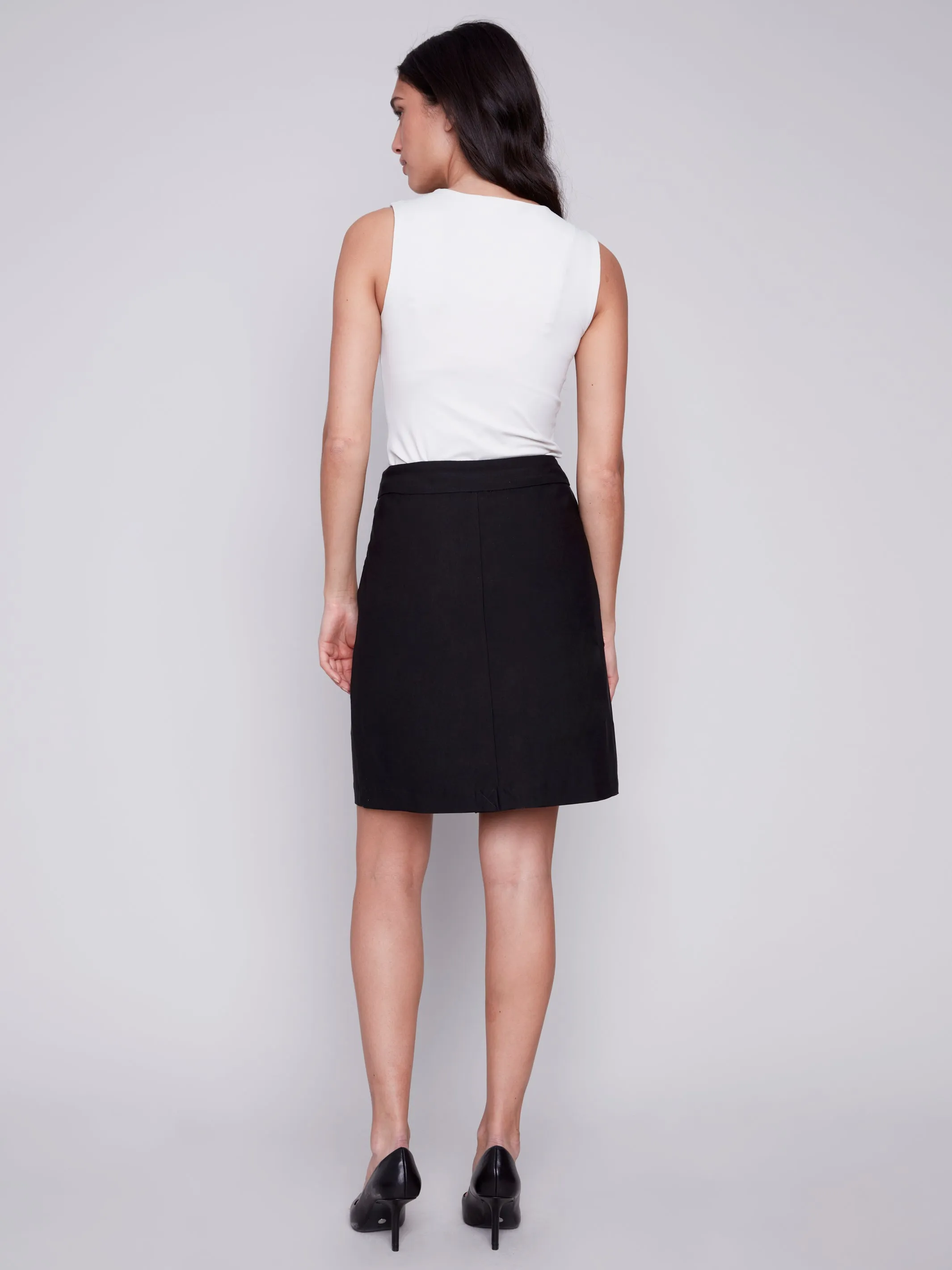 Black Smooth Stretch Skort w/ Pockets