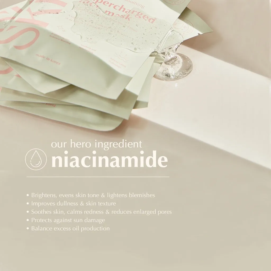 blk skin Brightening & Soothing Supercharged Face Mask  Niacinamide (1 sheet mask)