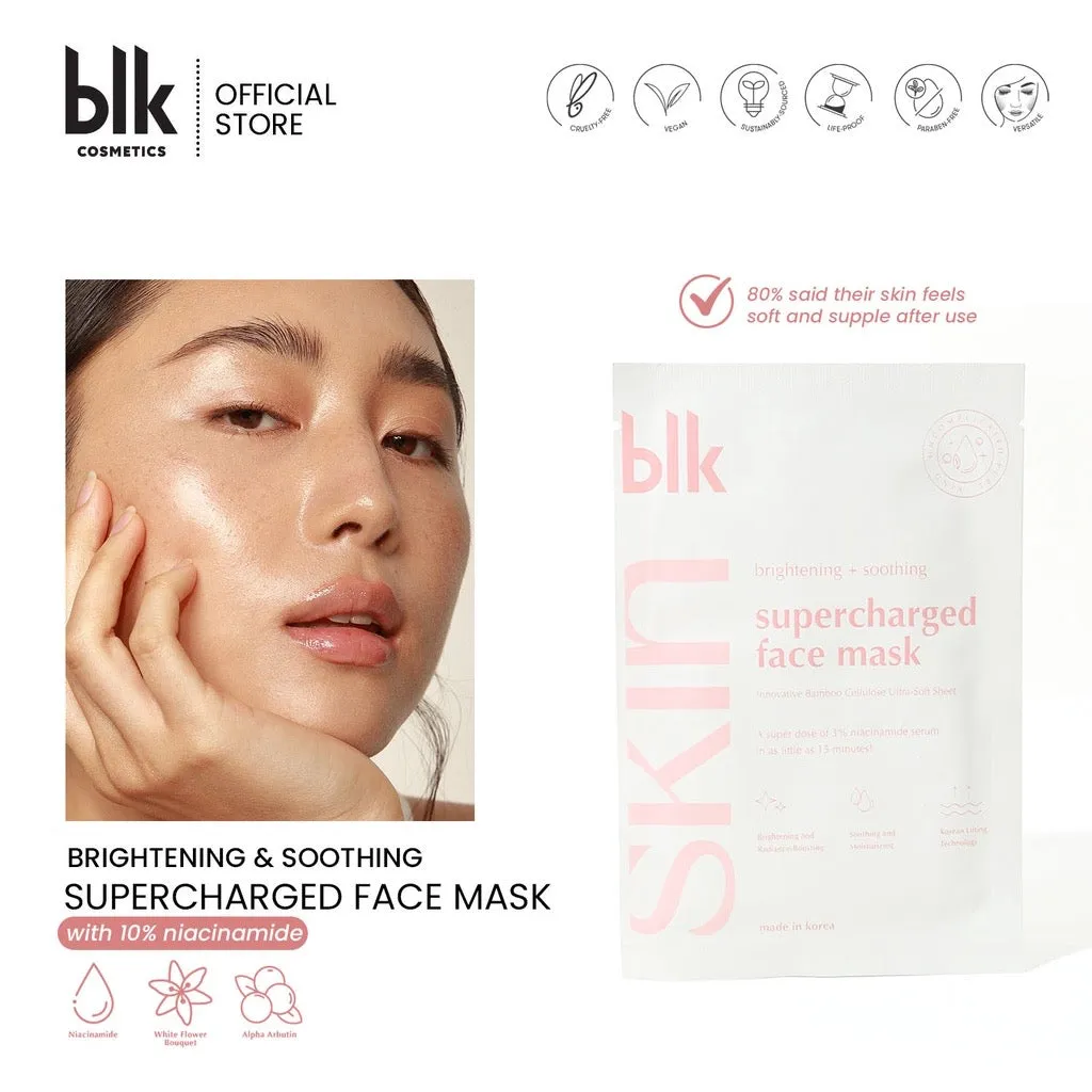 blk skin Brightening & Soothing Supercharged Face Mask  Niacinamide (1 sheet mask)