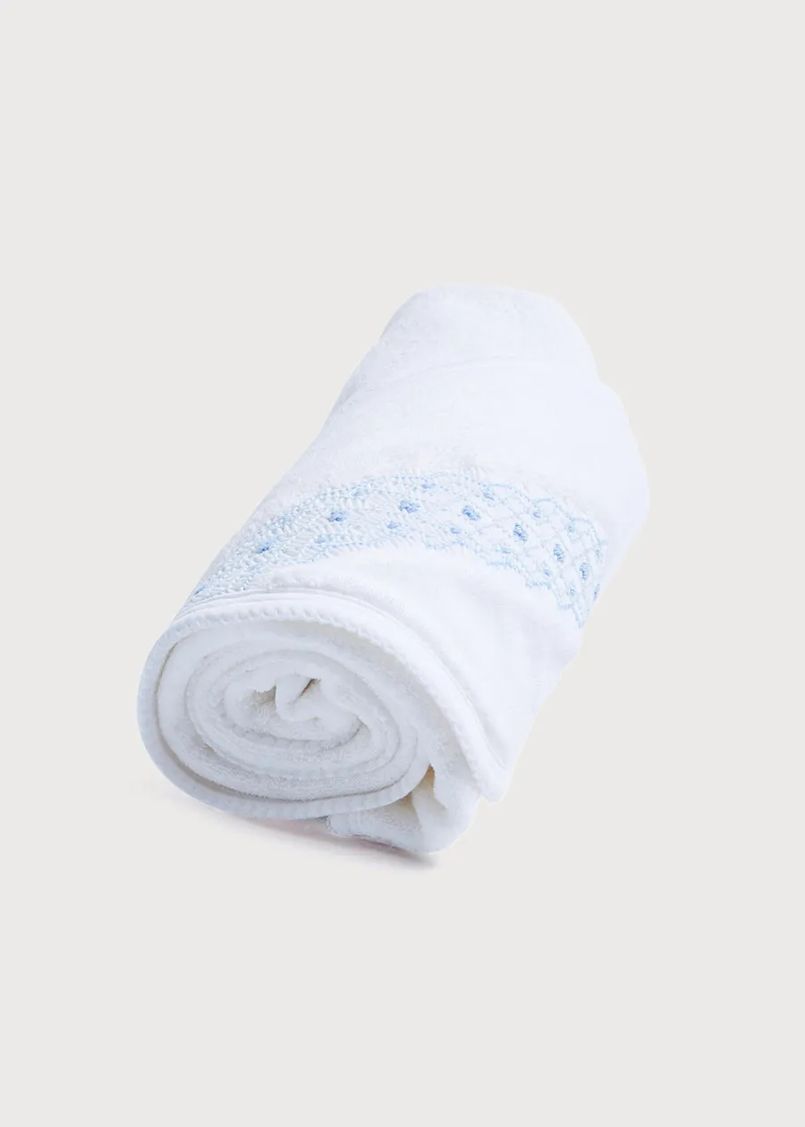 Blue Hand Smocked Towel