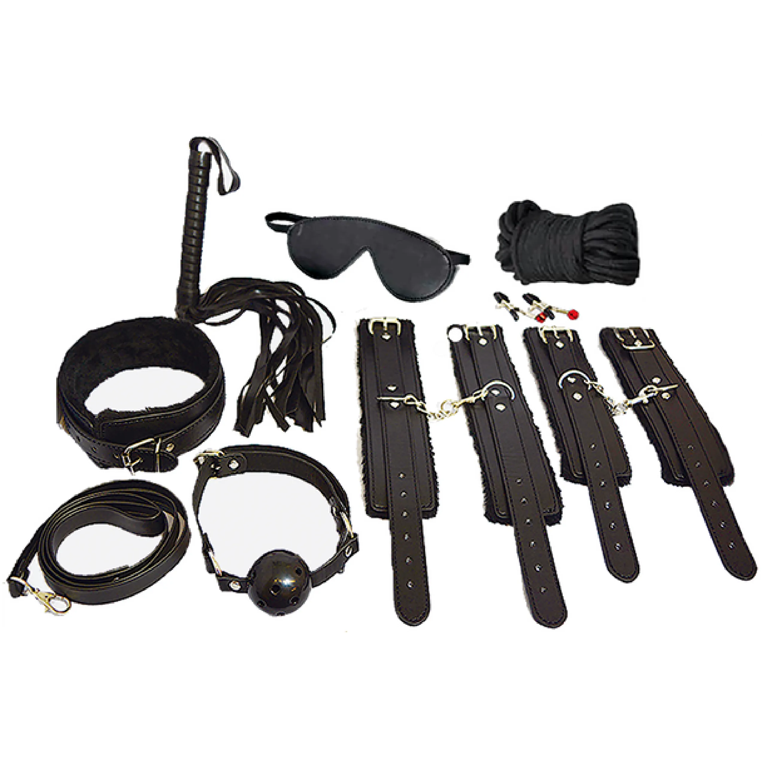 Bondage Kit - 12 Piece Everything Bondage Kit - Black