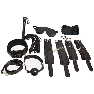 Bondage Kit - 12 Piece Everything Bondage Kit - Black