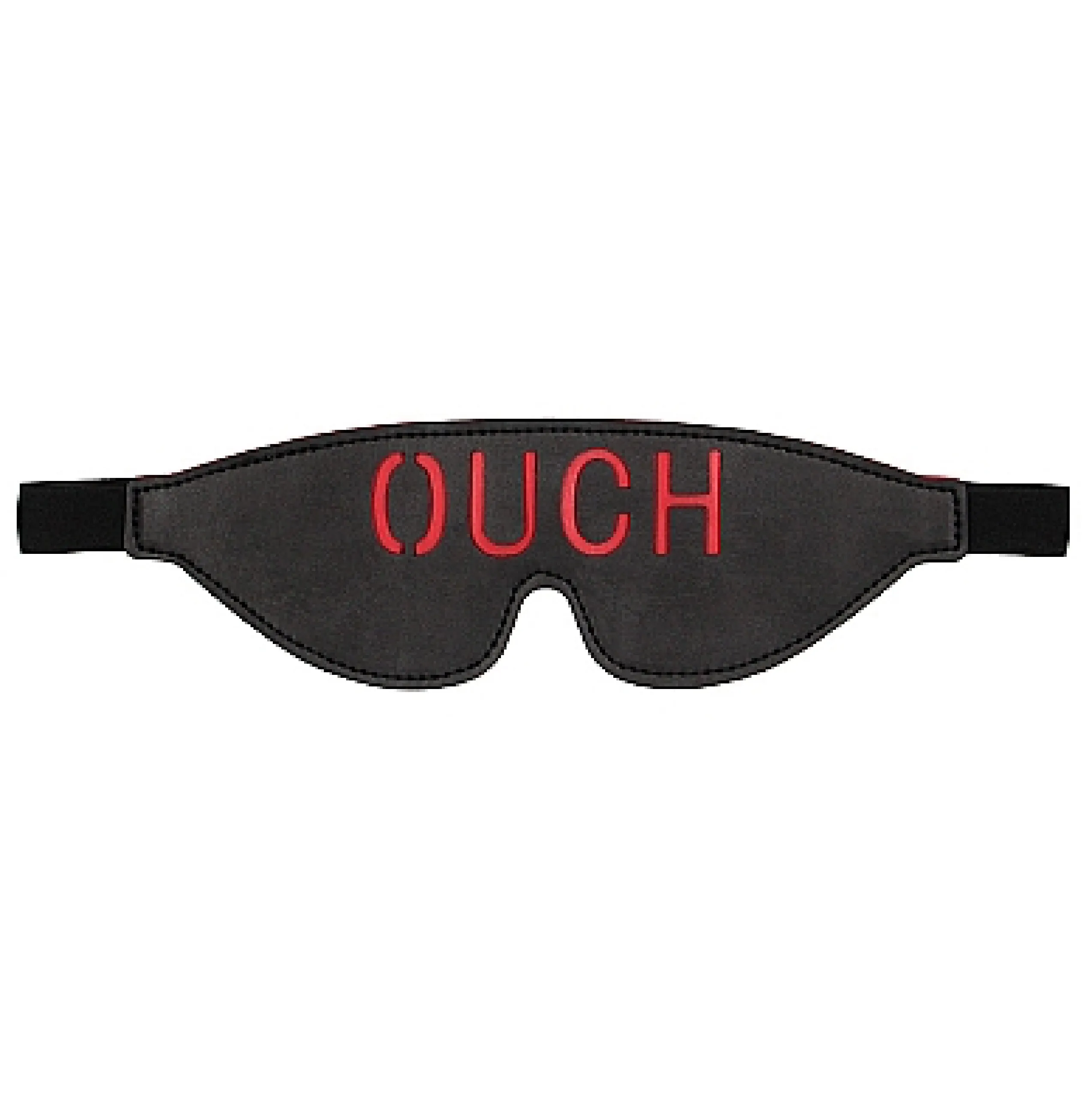 Bonded Leather Eye-Mask "Ouch" - With Elastic Straps