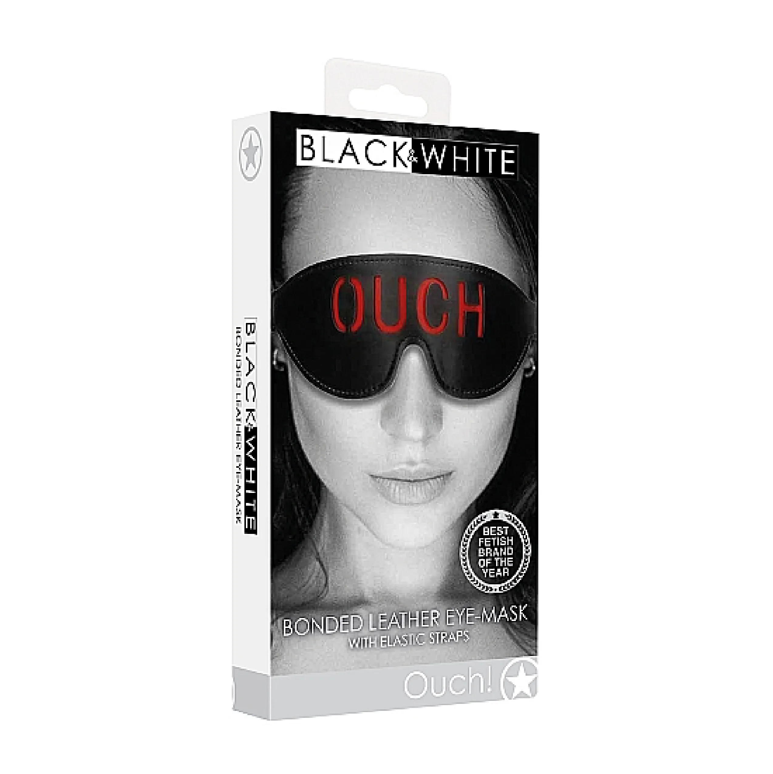 Bonded Leather Eye-Mask "Ouch" - With Elastic Straps