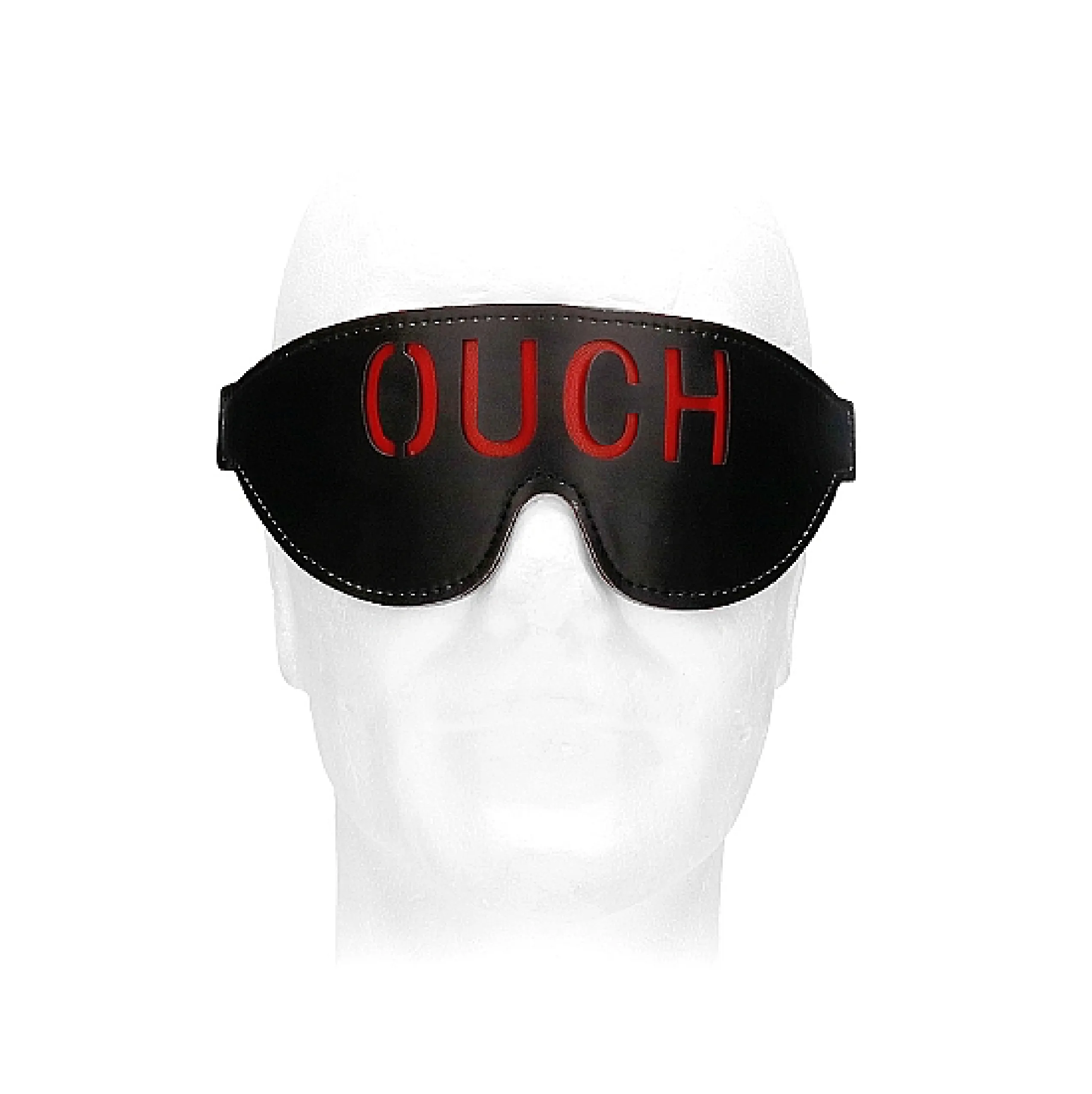 Bonded Leather Eye-Mask "Ouch" - With Elastic Straps