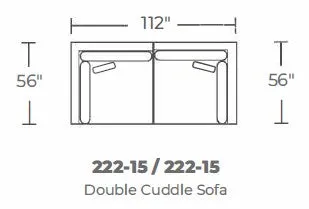 Bonnell 112" Double Cuddler Sofa