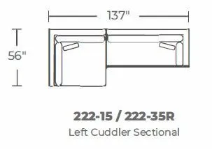 Bonnell 137" Left Cuddler Sectional