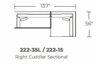 Bonnell 137" Right Cuddler Sectional
