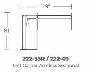 Bonnell Left Corner Armless Sectional