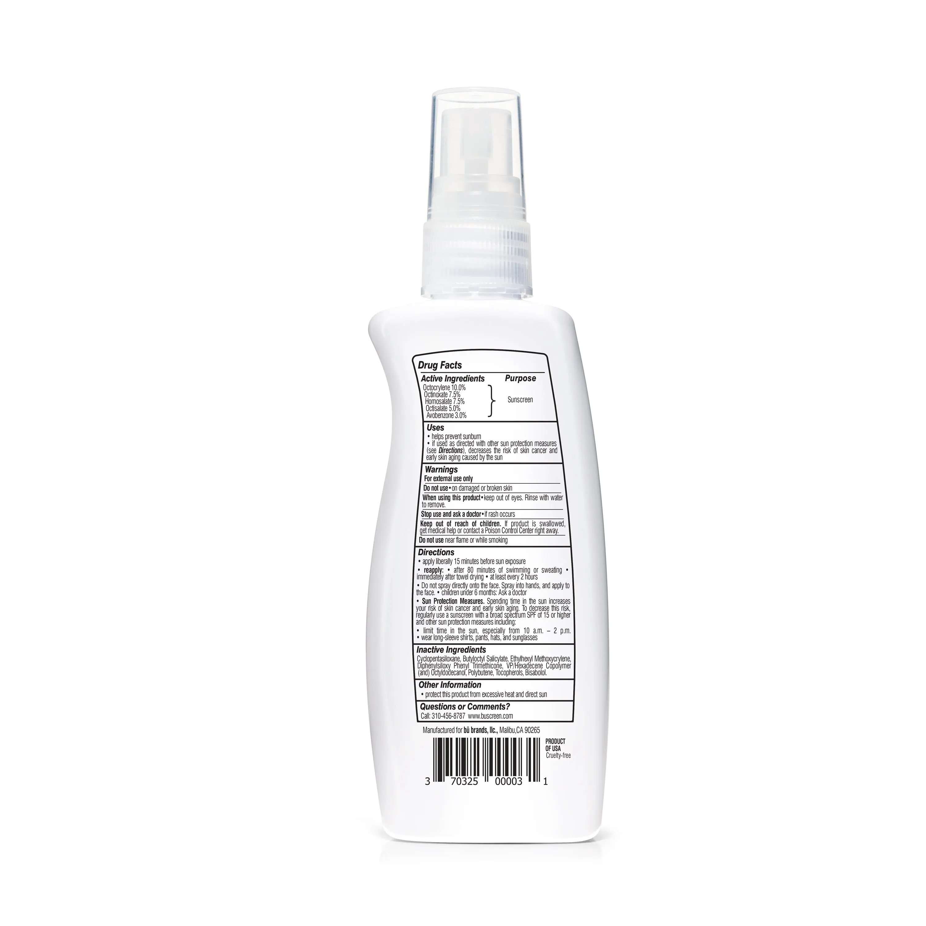 BU SPF 50 Alcohol-Free KIDS Fragrance Free
