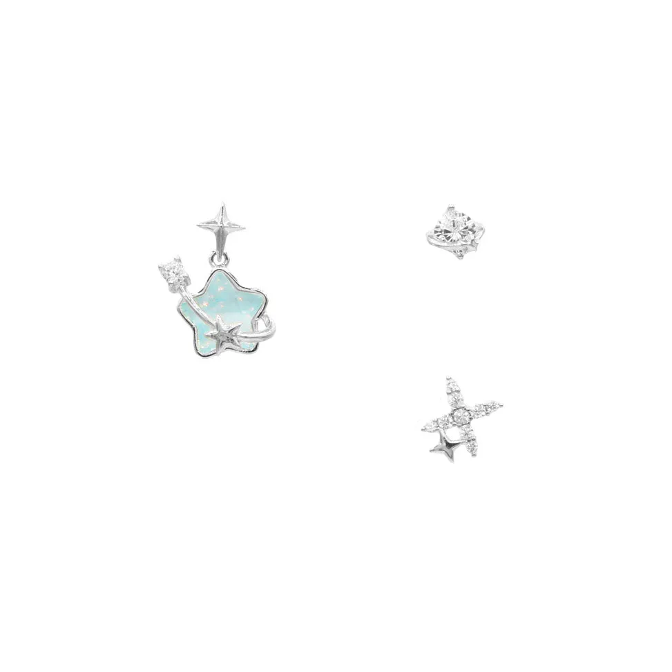 Bubble Star Galaxy Earring Set
