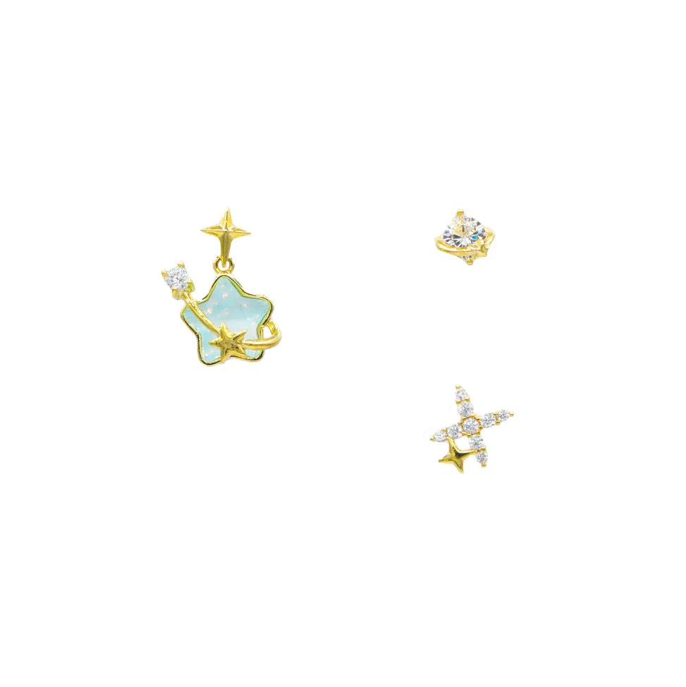 Bubble Star Galaxy Earring Set