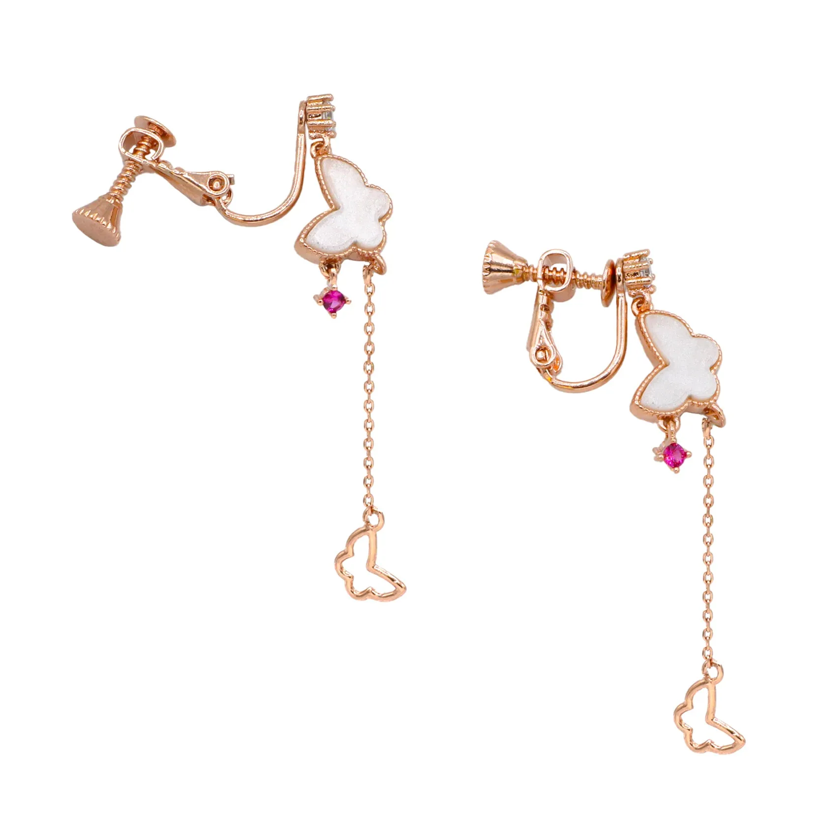 Butterfly Blush Clip-On Earrings