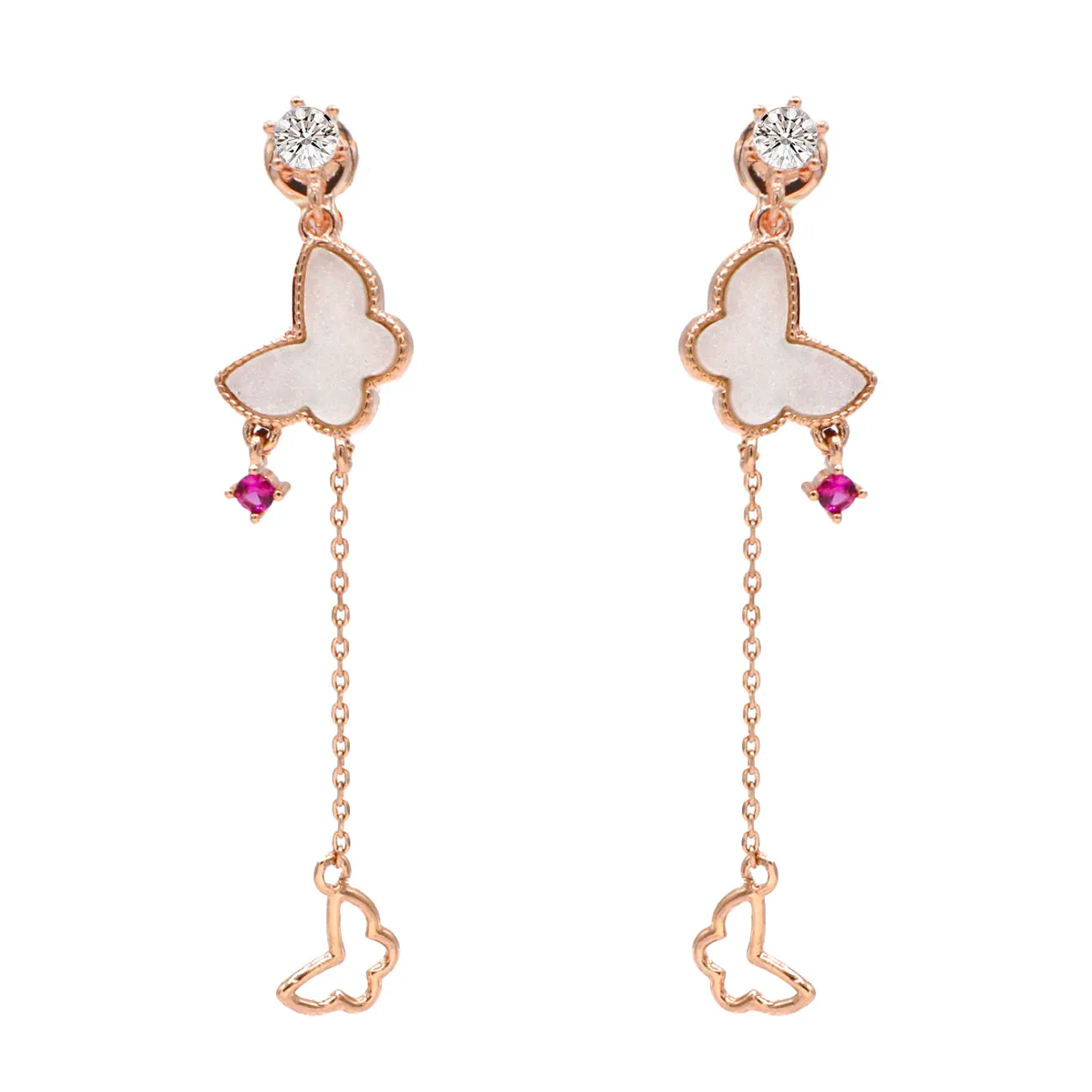 Butterfly Blush Clip-On Earrings
