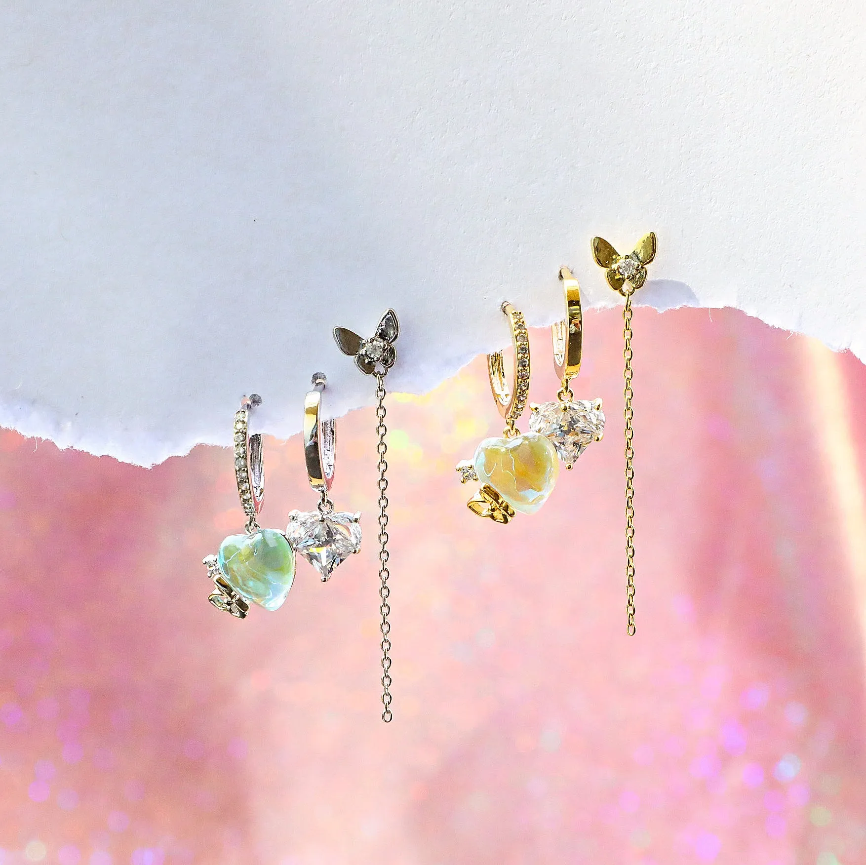 Butterfly Love Hoop Earring Set
