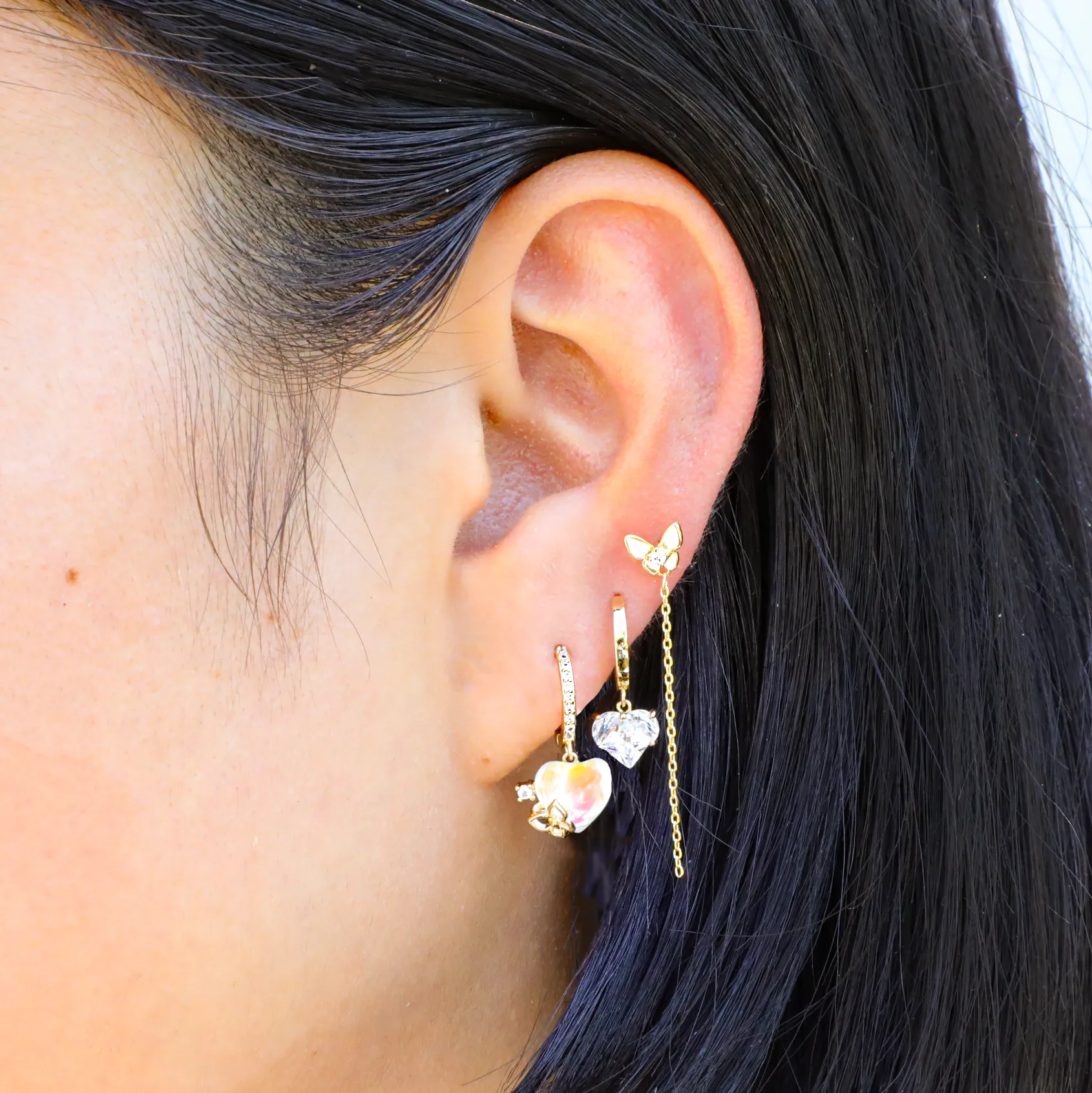 Butterfly Love Hoop Earring Set