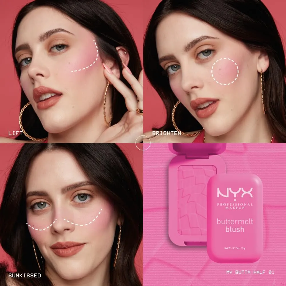 Buttermelt Powder Blush, Fade and Transfer-Resistant Blush, up to 12HR Make up Wear, Vegan Formula - Butta Together