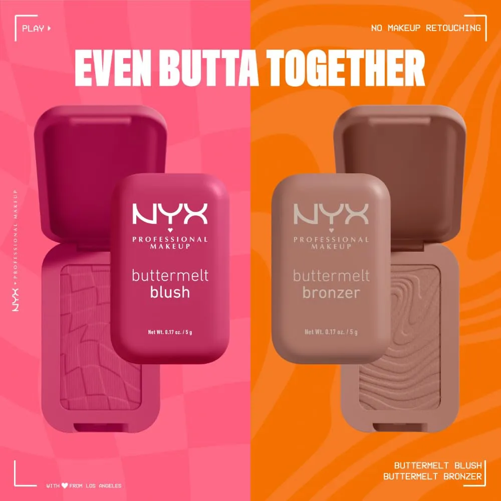 Buttermelt Powder Blush, Fade and Transfer-Resistant Blush, up to 12HR Make up Wear, Vegan Formula - Butta Together