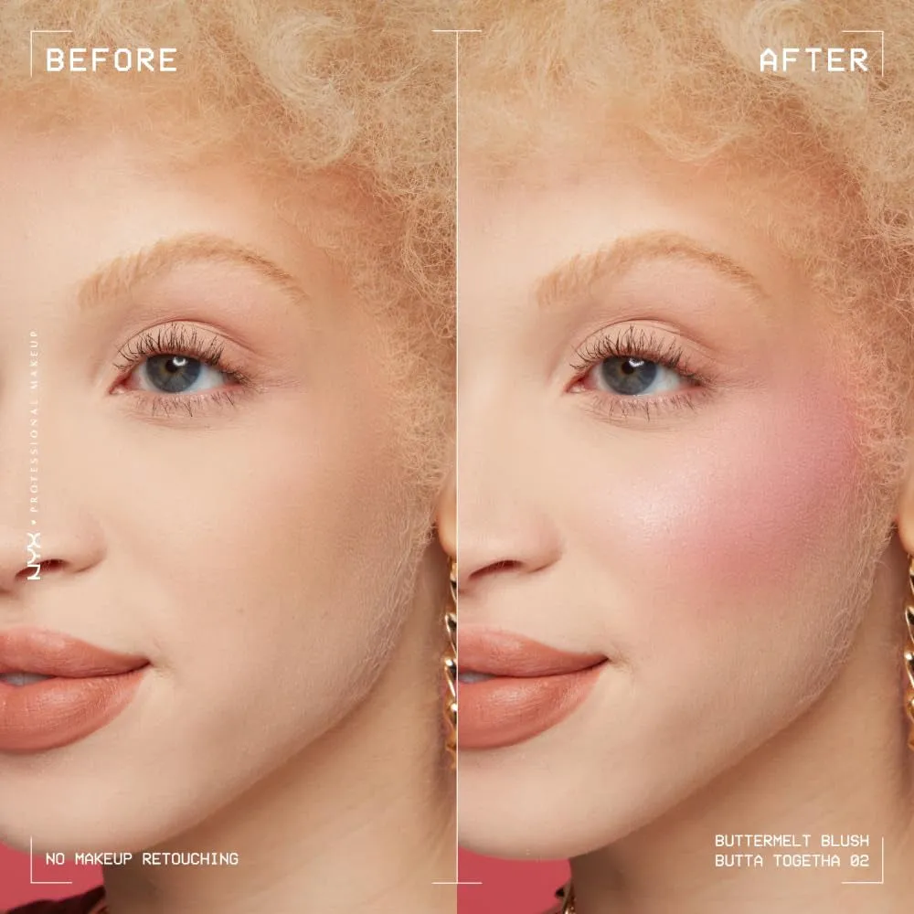 Buttermelt Powder Blush, Fade and Transfer-Resistant Blush, up to 12HR Make up Wear, Vegan Formula - Butta Together