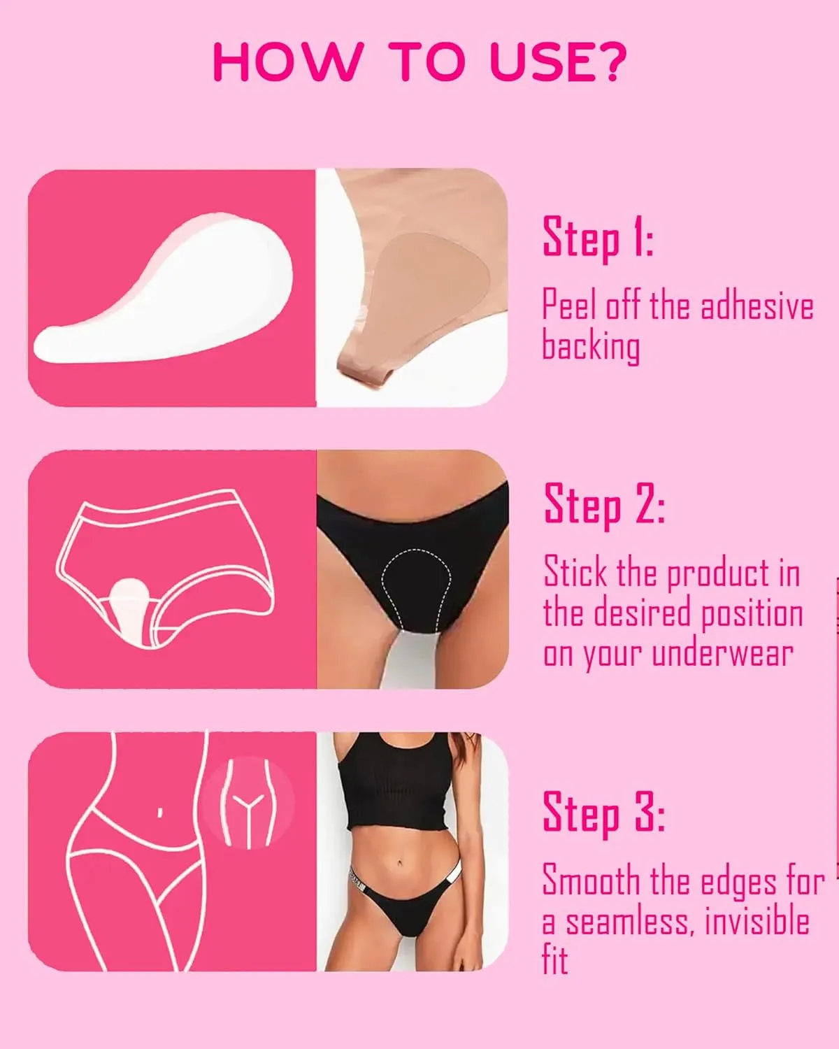 Camel Toe Concealer，Seamless Camel Toe Hider, Reusable anti Camel Toe Sprong Insert, No Camel Toe Underwear Guard, 3-Pack Drop-Shaped Design