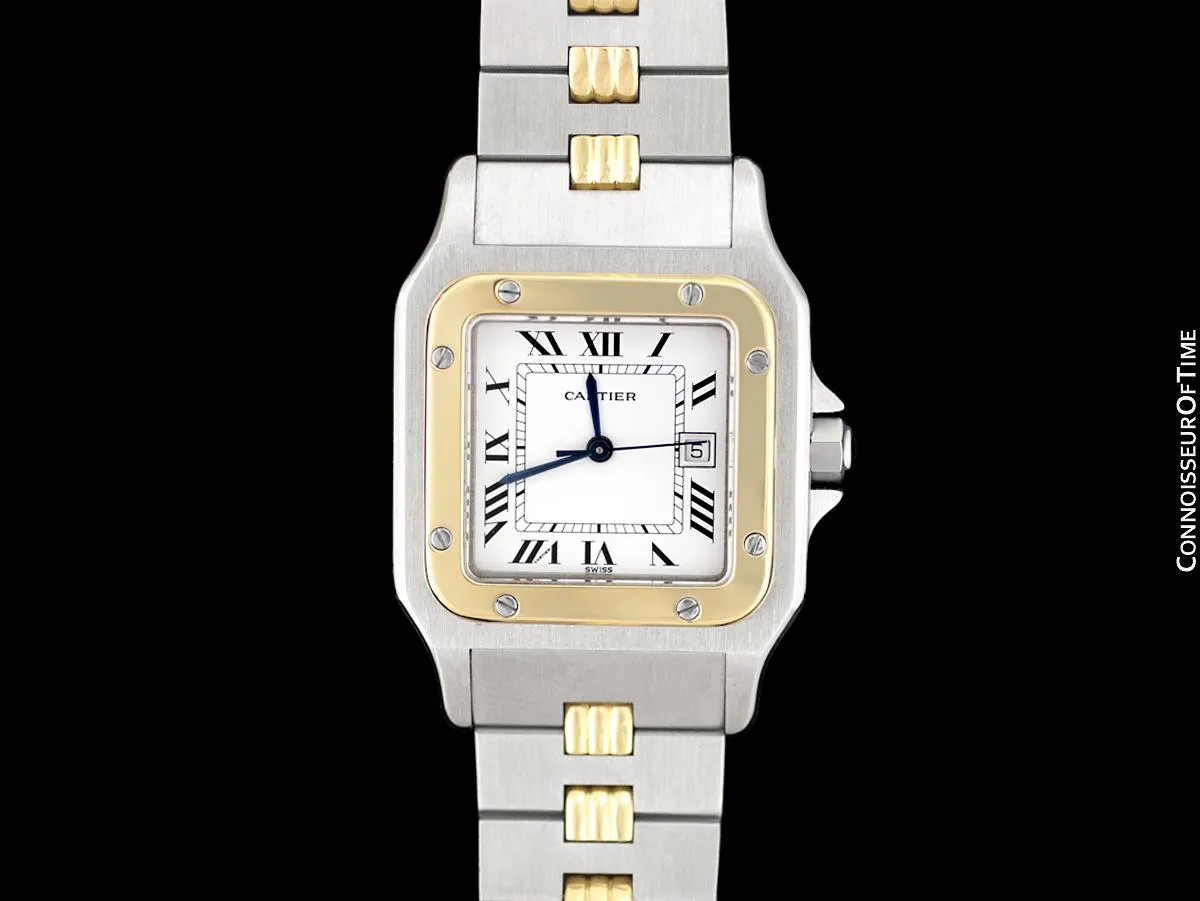 Cartier Mens Santos 2-Tone Automatic Watch - Stainless Steel & 18K Gold