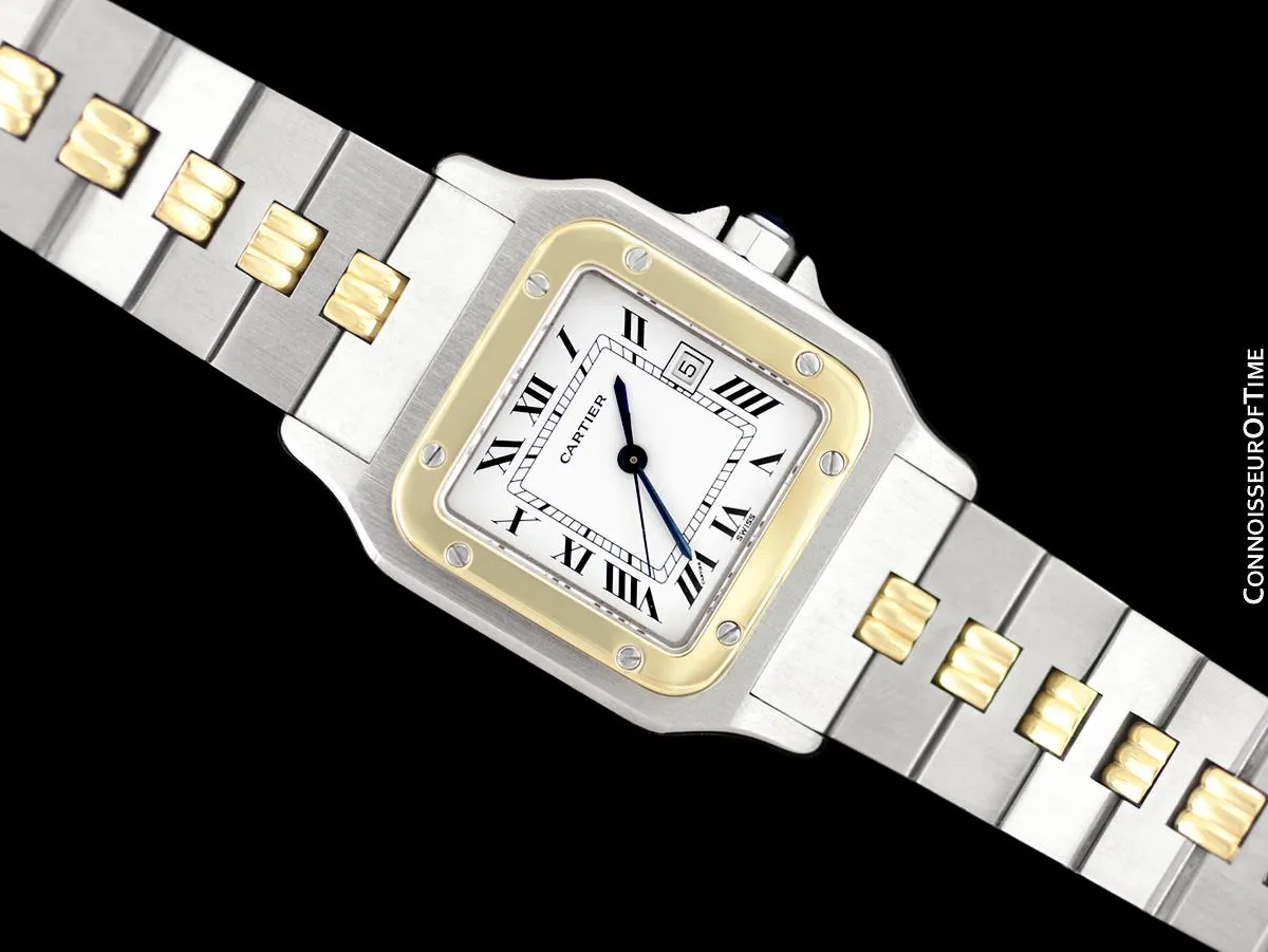 Cartier Mens Santos 2-Tone Automatic Watch - Stainless Steel & 18K Gold